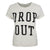 Front - Junk Food - "Drop Out" Pullover Top für Damen kurzärmlig