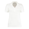 Weiß - Front - Kustom Kit Sophia Comfortec® Damen Kurzarm-Poloshirt mit V-Ausschnitt
