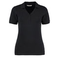 Schwarz - Front - Kustom Kit Sophia Comfortec® Damen Kurzarm-Poloshirt mit V-Ausschnitt