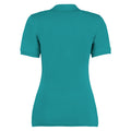 Türkis - Back - Kustom Kit Sophia Comfortec® Damen Kurzarm-Poloshirt mit V-Ausschnitt