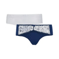 Marineblau-Weiß - Front - Gorgeous - Slips für Damen (2er-Pack)