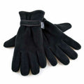 Schwarz - Back - FLOSO Fleece-Handschuhe für Herren mit griffiger Handfläche, 3M Thinsulate Fütterung (40g)