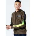 Khaki-Schwarz-Neon-Grün - Side - Hype - Trainingsjacke für Kinder