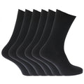Schwarz - Front - Herren Strümpfe - Socken, 100% Baumwolle, gerippt, 6er-Pack