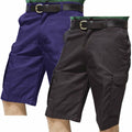 Marineblau - Side - Warrior Herren Arbeitsshorts - Cargo-Shorts
