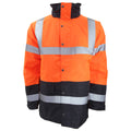 Orange-Marineblau - Front - Portwest Herren Hi-Vis Verkehrs-Jacke mit Kontrast-Einsätzen, gut sichtbar, wasserdicht