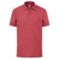 Rot meliert - Front - Fruit of the Loom Kinder Poly-Baumwolle Pique Polo Shirt