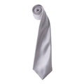 Silber - Front - Premier - "Colours" Krawatte für Herren-Damen Unisex