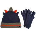 Agaven-Grün-Dunkel-Jeansblau - Front - Dare 2B - "Brighten" Hut- und Handschuh-Set Dinosaurier für Kinder