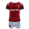 Weinrot-Blau - Front - West Ham United FC - Ober- und Unterteil-Set für Baby