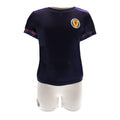 Marineblau-Weiß - Front - Scotland FA - T-Shirt und Shorts für Baby