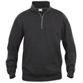 Schwarz - Front - Clique - "Basic" Sweatshirt mit halbem Reißverschluss für Herren-Damen Unisex