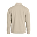 Helles Khaki - Back - Clique - "Basic" Sweatshirt mit halbem Reißverschluss für Herren-Damen Unisex