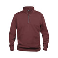 Burgunderrot - Front - Clique - "Basic" Sweatshirt mit halbem Reißverschluss für Herren-Damen Unisex