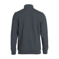 Anthrazit meliert - Back - Clique - "Basic" Sweatshirt mit halbem Reißverschluss für Herren-Damen Unisex