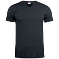 Schwarz - Front - Clique - "Basic" T-Shirt V-Ausschnitt für Herren-Damen Unisex