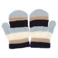 Blau-Beige - Front - Kinder Winter Handschuhe Magic mit Streifen