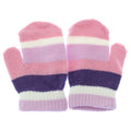 Pink-Lila - Front - Kinder Winter Handschuhe Magic mit Streifen