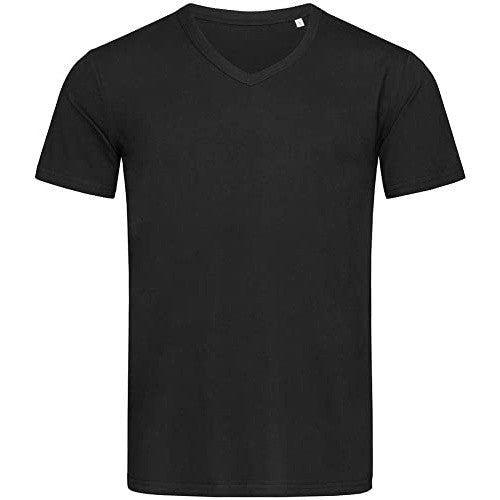 Schwarz - Front - Stedman Herren T-Shirt Ben mit V-Ausschnitt