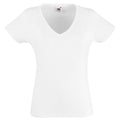 Front - Fruit Of The Loom Lady-Fit Valueweight Damen T-Shirt, V-Ausschnitt