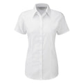 Front - Russell Damen Bluse / Hemd mit dezentem Fischgrätenmuster, kurzärmlig