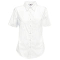 Front - Fruit Of The Loom Lady-Fit Poplin Bluse, kurzarm