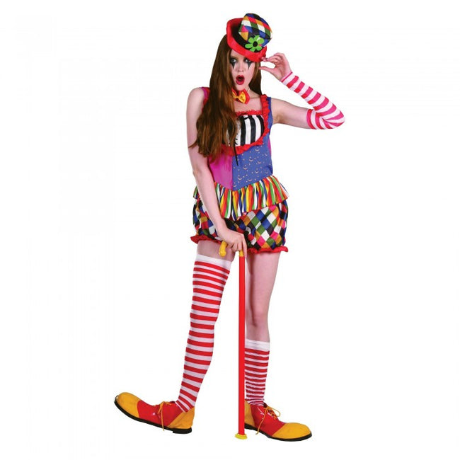 Front - Bristol Novelty Damen Clown-Kostüm in Regenbogenfarben