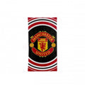 Schwarz-Rot-Weiß - Front - Manchester United FC Handtuch mit Puls-Design
