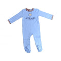 Himmelblau-Weiß - Front - Manchester City FC - Schlafanzug für Baby
