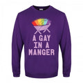 Front - Grindstore - "A Gay In A Manger" Pullover für Herren - weihnachtliches Design