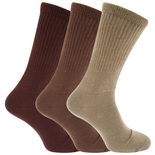 Front - Herren Extra Breite Komfort Fit Socken (3 Paar)
