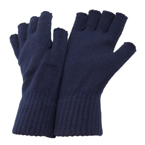 Front - FLOSO Herren Winter Halbfinger-Handschuhe