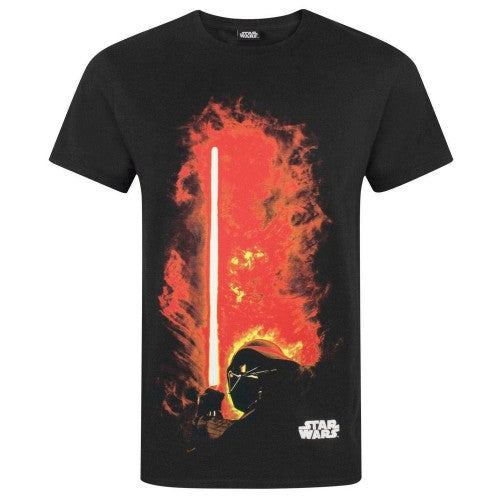 Front - Star Wars Herren Darth Vader Lightsaber T-Shirt