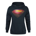 Front - Damen Superman-Kapuzenpullover mit Man Of Steel Logo