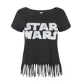 Front - Damen Fransen-T-Shirt mit Star-Wars-Logo