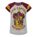 Front - Harry Potter offizielles Mädchen Gryffindor Quidditch Team Captain T-Shirt