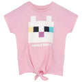 Front - Minecraft - T-Shirt Front mit Knoten für Mädchen