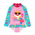 Front - Baby Shark - "Wipe Out!" Badeanzug für MädchenLangärmlig