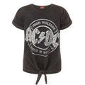 Front - AC/DC - "High Voltage" T-Shirt Vorne gebunden für Mädchen  kurzärmlig