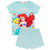 Front - The Little Mermaid - Schlafanzug mit Shorts für Mädchen