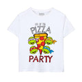 Front - Teenage Mutant Ninja Turtles - "Life Of The Pizza Party" T-Shirt für Jungen