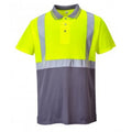 Front - Portwest Mens Hi-Vis Zwei Farbiges Arbeits Polo Shirt
