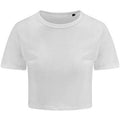 Weiß - Front - AWDis Just Ts Damen Tri-Blend Crop-T-Shirt Girlie, kurz geschnitten