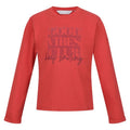 Front - Regatta - "Wenbie III Good Vibes Club" T-Shirt für Kinder  Langärmlig
