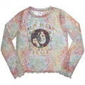 Front - Janis Joplin - "Pearl" kurzes T-Shirt für Damen Langärmlig