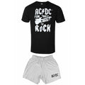 Front - AC/DC - "For Those About to Rock" Schlafanzug mit Shorts für Herren/Damen Unisex