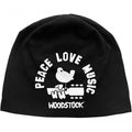 Front - Woodstock - "Peace - Love - Music" Mütze für Herren/Damen Unisex