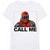 Front - Deadpool - "Call Me" T-Shirt für Herren/Damen Unisex