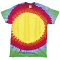 Front - Colortone Kinder Batikdruck-T-Shirt Sonnenaufgang