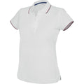 Front - Kariban Damen Polo-Shirt mit Kontraststreifen